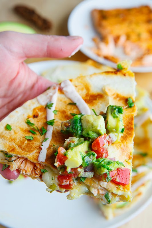 Chipotle Lime Salmon and Avocado Salsa Quesadillas Chipotle Lime Salmon and Avocado Salsa Quesadillas