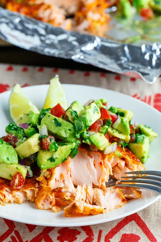 Chipotle Lime Salmon with Avocado Salsa Chipotle Lime Salmon with Avocado Salsa