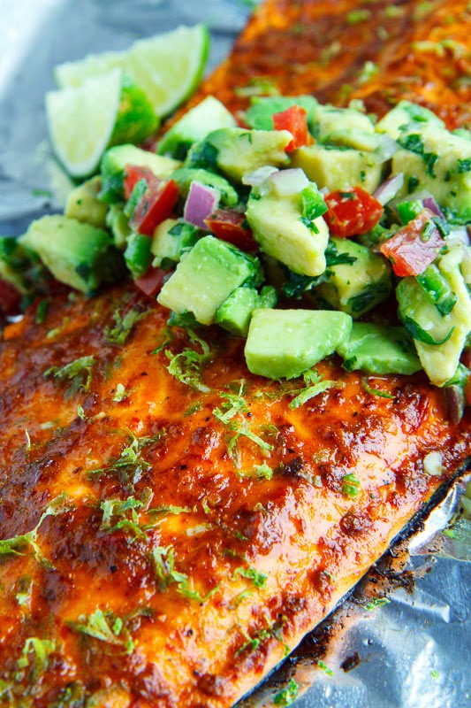Chipotle Lime Salmon with Avocado Salsa Chipotle Lime Salmon with Avocado Salsa