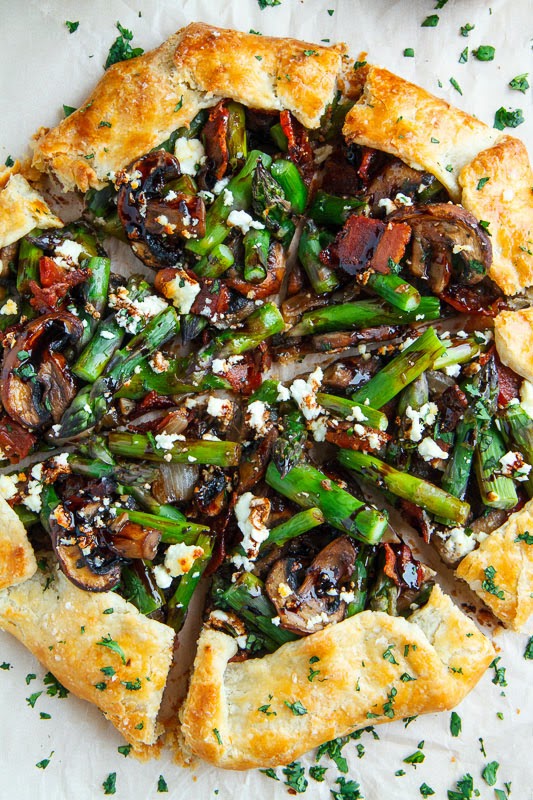 Asparagus and Mushroom Galette with Bacon, Goat Cheese and Balsamic Reduction Asparagus and Mushroom Galette with Bacon, Goat Cheese and Balsamic Reduction