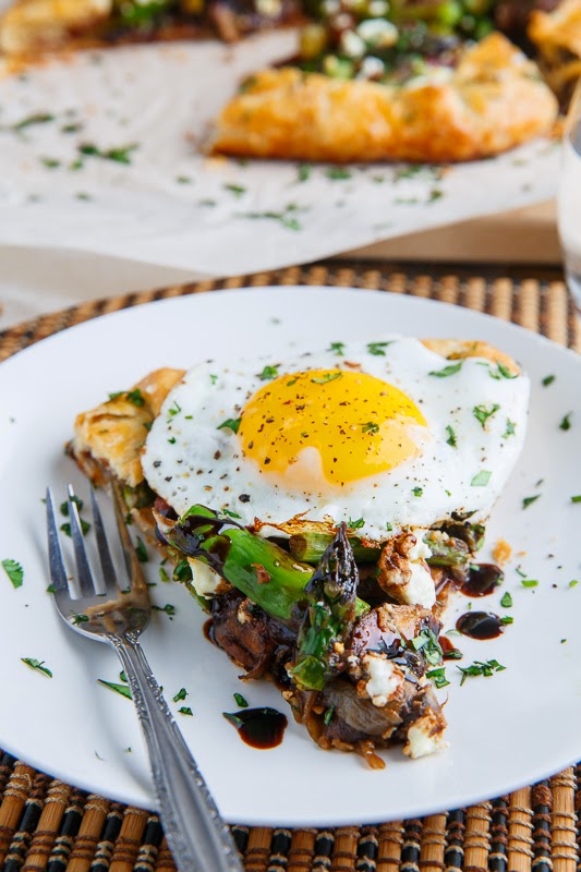 Asparagus and Mushroom Galette with Bacon, Goat Cheese and Balsamic Reduction Asparagus and Mushroom Galette with Bacon, Goat Cheese and Balsamic Reduction
