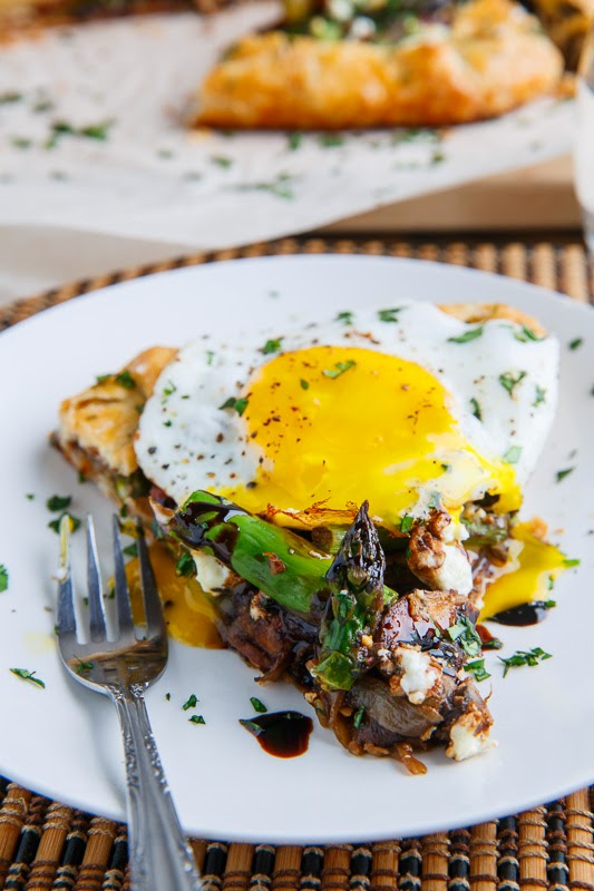 Asparagus and Mushroom Galette with Bacon, Goat Cheese and Balsamic Reduction Asparagus and Mushroom Galette with Bacon, Goat Cheese and Balsamic Reduction