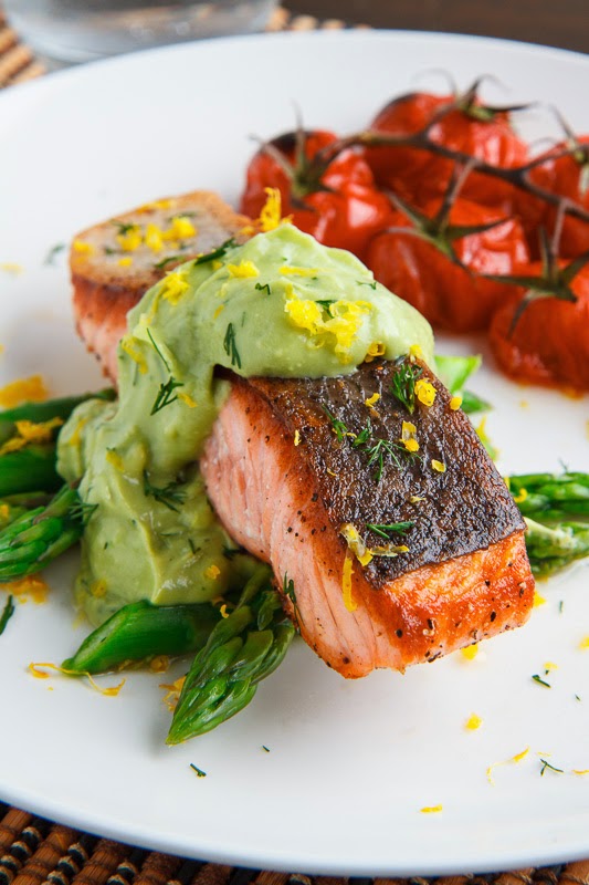 Seared Salmon in Dill Avodaise (Avocado Hollandaise) Sauce Seared Salmon in Dill Avodaise (Avocado Hollandaise) Sauce