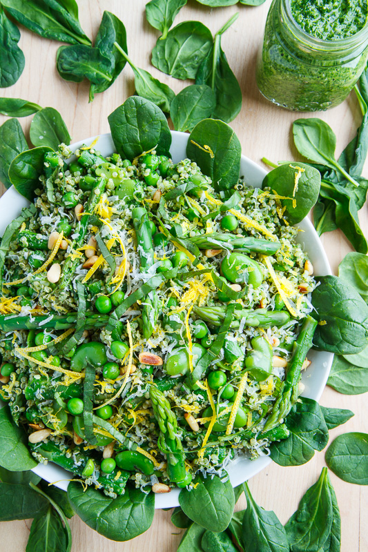 Asparagus and Pea Spinach Pesto Quinoa Salad Asparagus and Pea Spinach Pesto Quinoa Salad