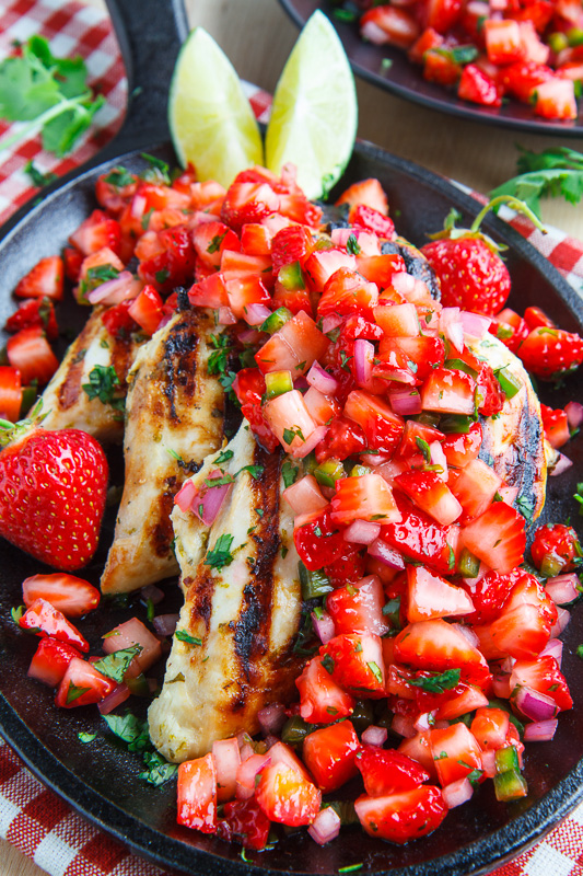 Cilantro Lime Grilled Chicken with Strawberry Salsa Cilantro Lime Grilled Chicken with Strawberry Salsa