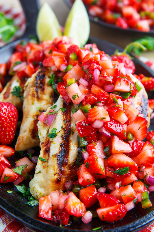 Cilantro Lime Grilled Chicken with Strawberry Salsa Cilantro Lime Grilled Chicken with Strawberry Salsa