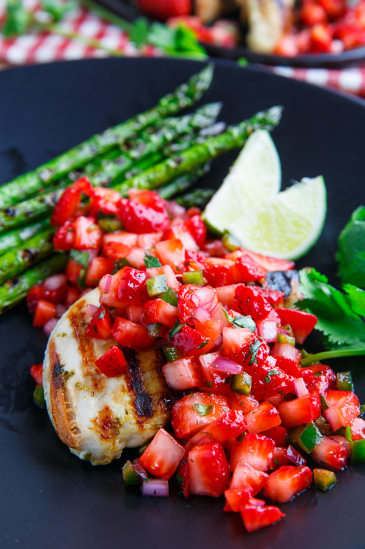 Cilantro Lime Grilled Chicken with Strawberry Salsa Cilantro Lime Grilled Chicken with Strawberry Salsa