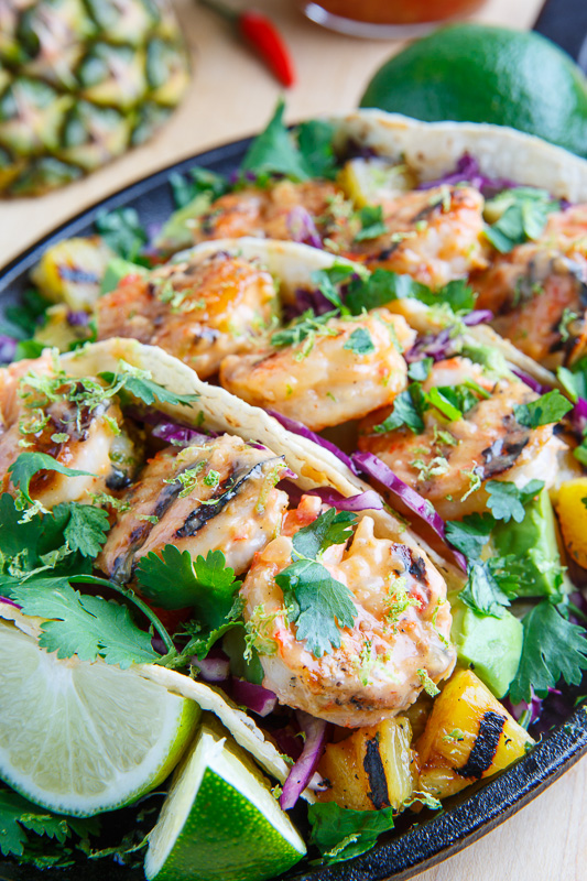 Grilled Coconut and Pineapple Sweet Chili Shrimp Tacos Grilled Coconut and Pineapple Sweet Chili Shrimp Tacos