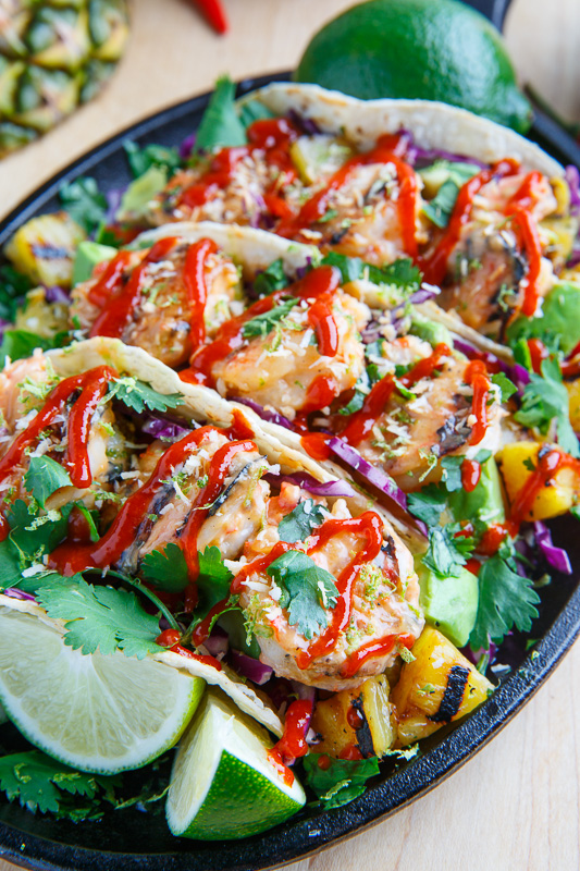 Grilled Coconut and Pineapple Sweet Chili Shrimp Tacos Grilled Coconut and Pineapple Sweet Chili Shrimp Tacos