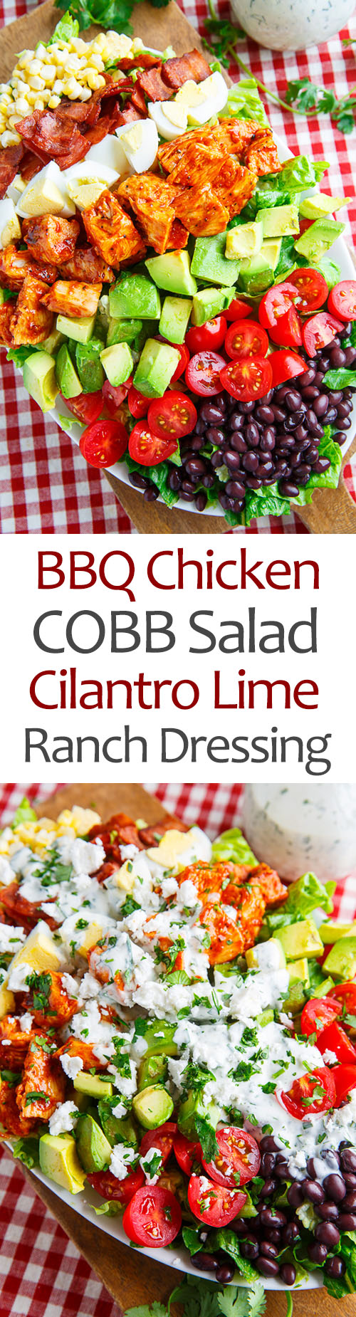 BBQ Chicken COBB Salad with Cilantro Lime Ranch Dressing BBQ Chicken COBB Salad with Cilantro Lime Ranch Dressing