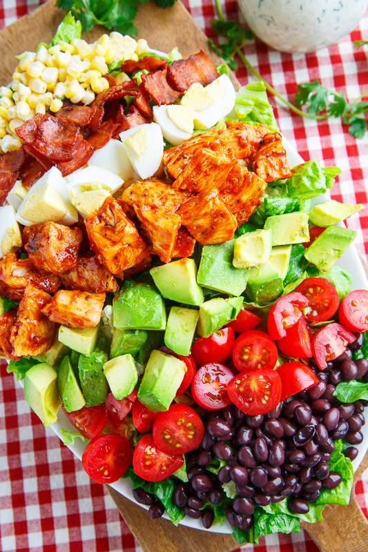 BBQ Chicken COBB Salad with Cilantro Lime Ranch Dressing BBQ Chicken COBB Salad with Cilantro Lime Ranch Dressing