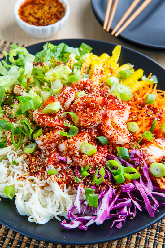 Korean Style Cold Tofu Shirataki Noodle Salad with Shrimp Korean Style Cold Tofu Shirataki Noodle Salad with Shrimp