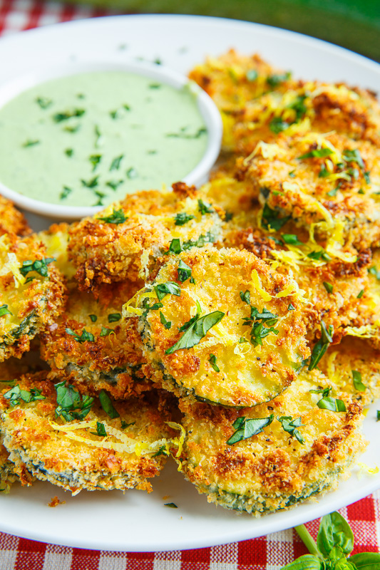 Crispy Lemon Parmesan Zucchini Chips with Basil Aioli Crispy Lemon Parmesan Zucchini Chips with Basil Aioli