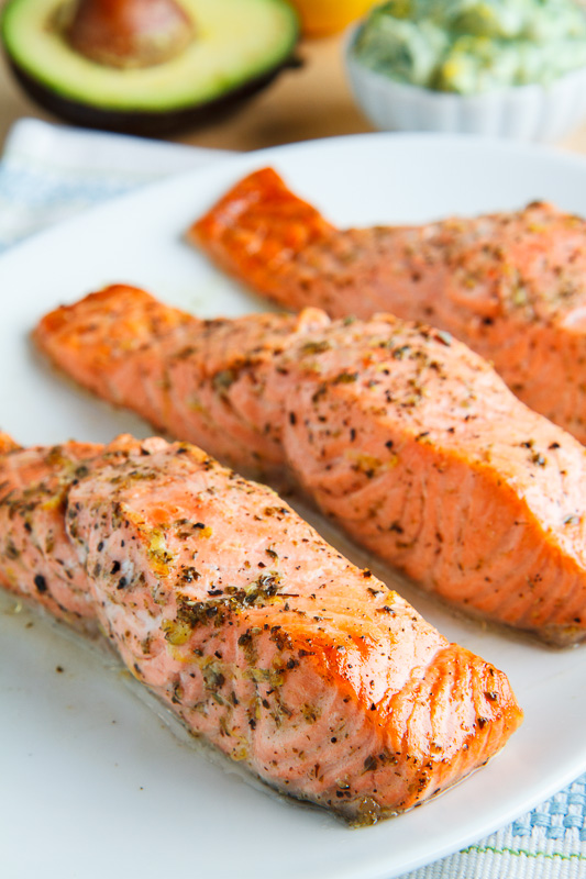 Greek Style Salmon with Avocado Tzatziki Greek Style Salmon with Avocado Tzatziki