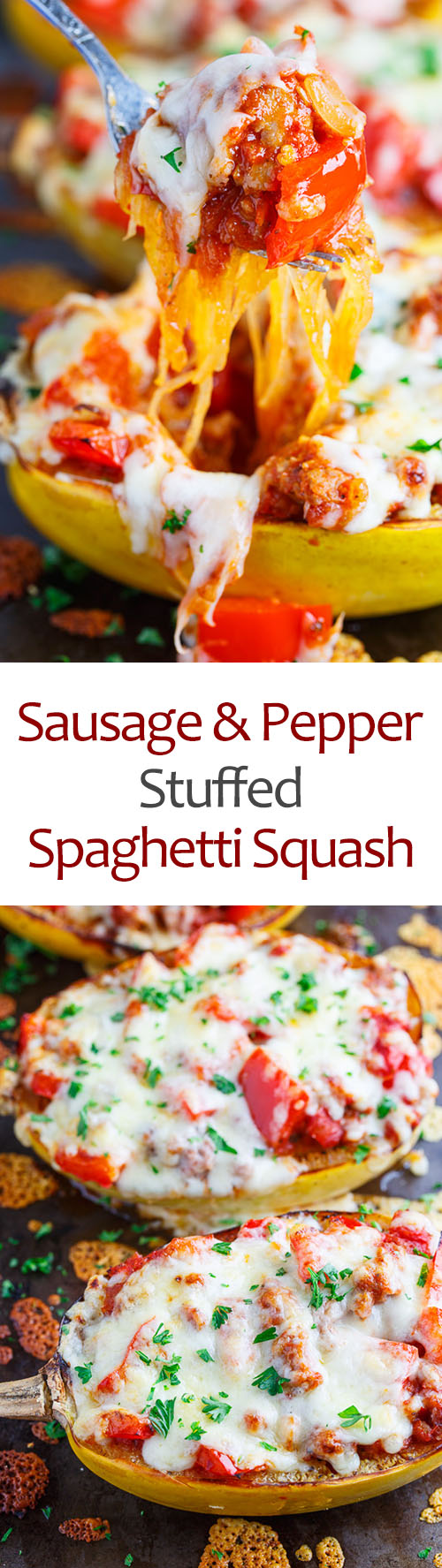 Sausage and Pepper Stuffed Spaghetti Squash Sausage and Pepper Stuffed Spaghetti Squash