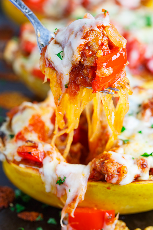 Sausage and Pepper Stuffed Spaghetti Squash Sausage and Pepper Stuffed Spaghetti Squash