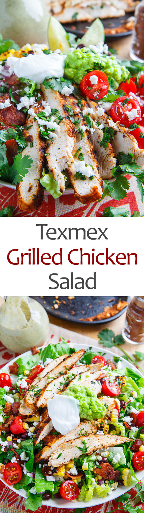 Texmex Grilled Chicken Salad in Creamy Avocado Salsa Verde Dressing Texmex Grilled Chicken Salad in Creamy Avocado Salsa Verde Dressing
