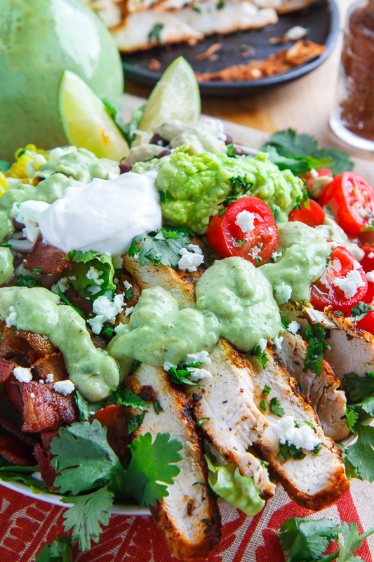 Texmex Grilled Chicken Salad in Creamy Avocado Salsa Verde Dressing Texmex Grilled Chicken Salad in Creamy Avocado Salsa Verde Dressing