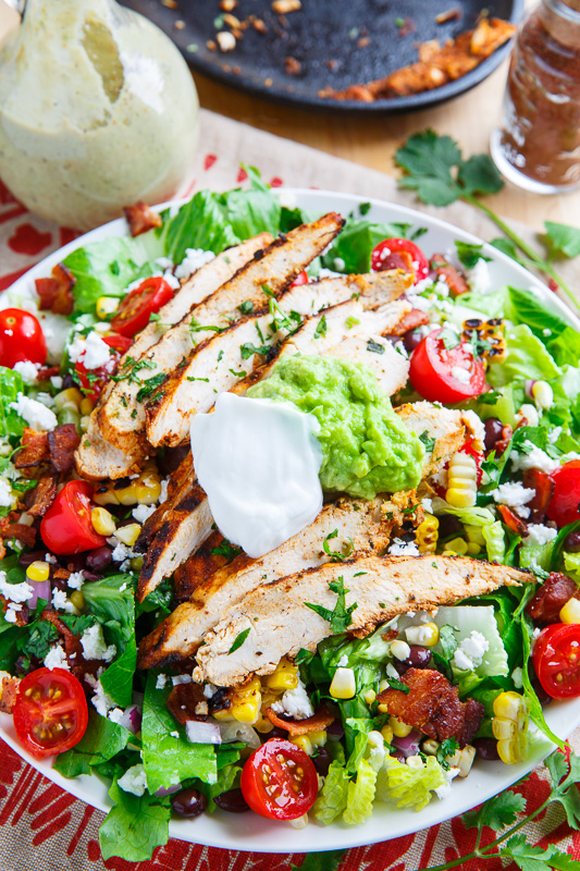 Texmex Grilled Chicken Salad in Creamy Avocado Salsa Verde Dressing Texmex Grilled Chicken Salad in Creamy Avocado Salsa Verde Dressing