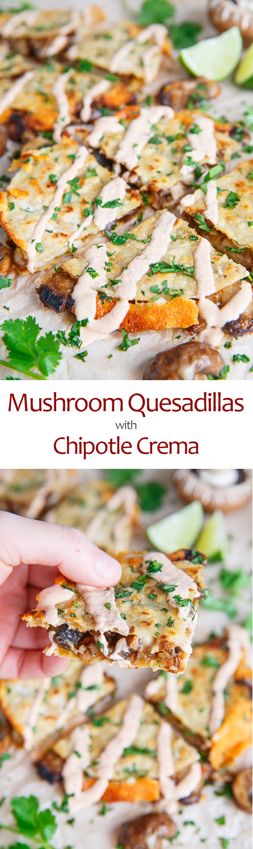 Mushroom Quesadillas with Chipotle Crema Mushroom Quesadillas with Chipotle Crema