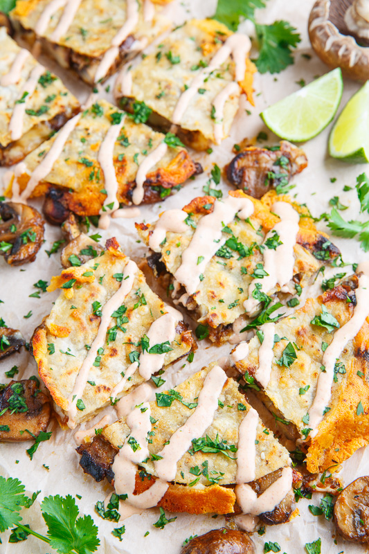 Mushroom Quesadillas with Chipotle Crema Mushroom Quesadillas with Chipotle Crema