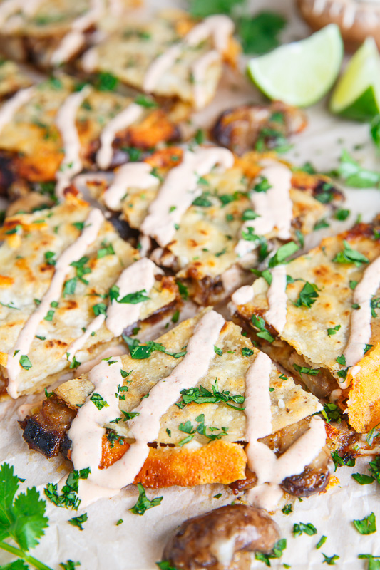 Mushroom Quesadillas with Chipotle Crema Mushroom Quesadillas with Chipotle Crema