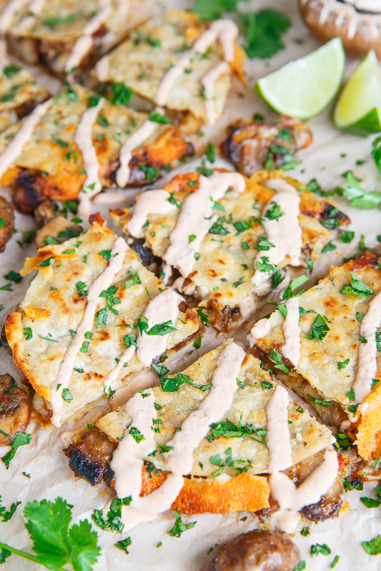 Mushroom Quesadillas with Chipotle Crema Mushroom Quesadillas with Chipotle Crema