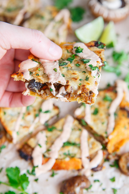 Mushroom Quesadillas with Chipotle Crema Mushroom Quesadillas with Chipotle Crema