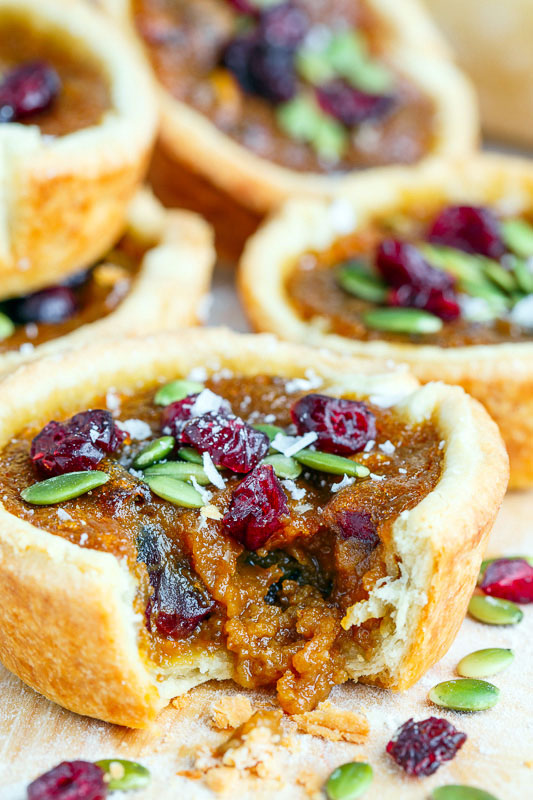 Pumpkin Butter Tarts with Pepitas and Cranberries