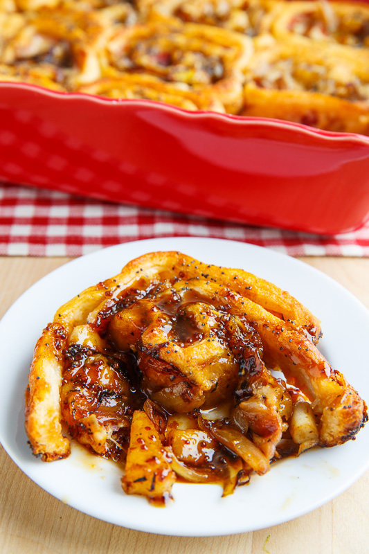 Ham and Cheese Rolls with Caramelized Pineapple and Onions Ham and Cheese Rolls with Caramelized Pineapple and Onions