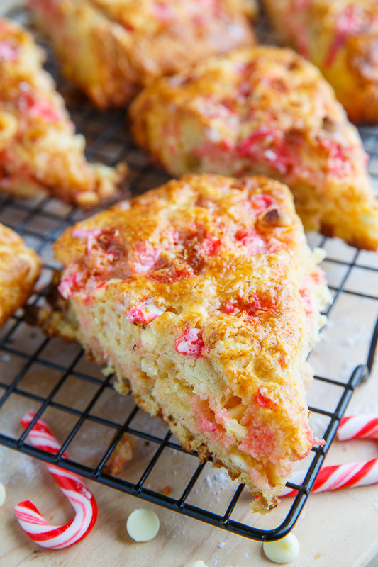 Peppermint Candy Cane and White Chocolate Chip Scones Peppermint Candy Cane and White Chocolate Chip Scones