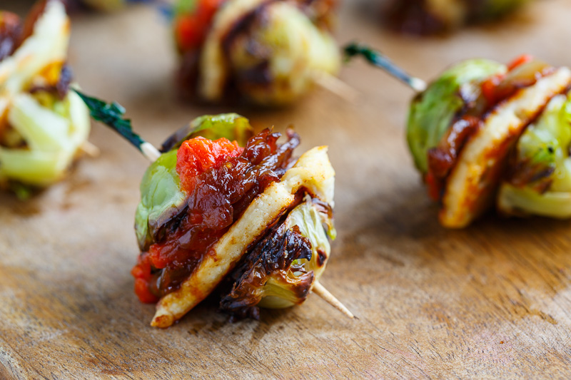 Roasted Brussels Sprouts and Halloumi Sliders with Harissa Roasted Brussels Sprouts and Halloumi Sliders with Harissa