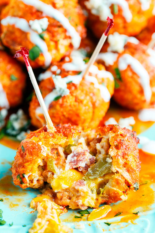 Jalapeno Popper Stuffed Buffalo Chicken Meatballs Jalapeno Popper Stuffed Buffalo Chicken Meatballs