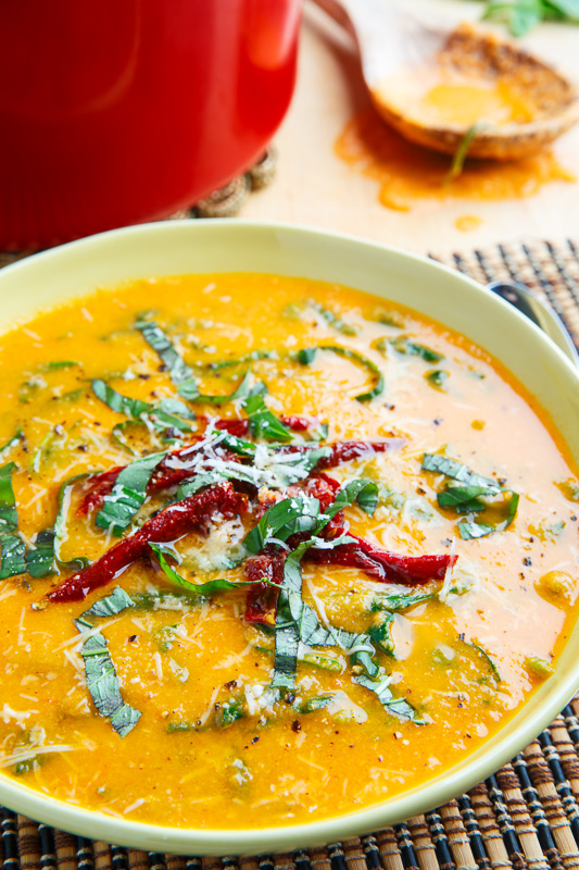 Creamy Parmesan Sundried Tomato and Spinach Cauliflower Soup Creamy Parmesan Sundried Tomato and Spinach Cauliflower Soup