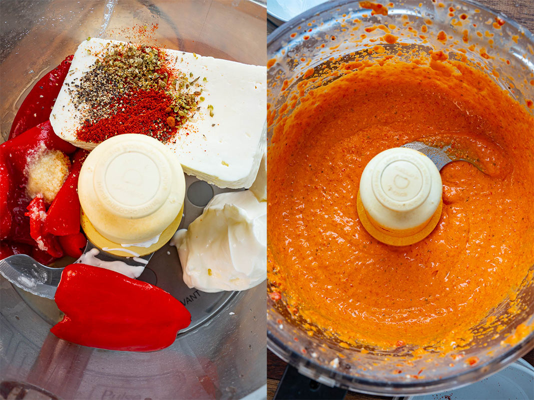 Feta and Roasted Red Pepper Dip (Htipiti) Feta and Roasted Red Pepper Dip (Htipiti)
