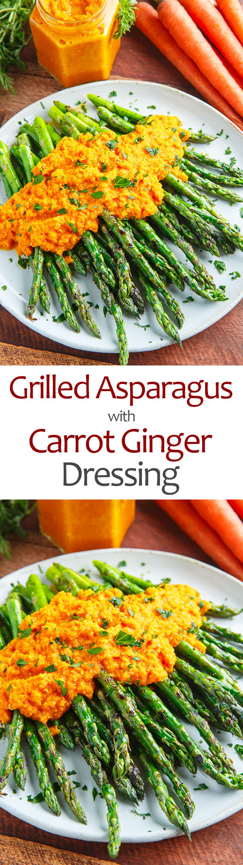 Grilled Asparagus with Carrot Ginger Dressing Grilled Asparagus with Carrot Ginger Dressing