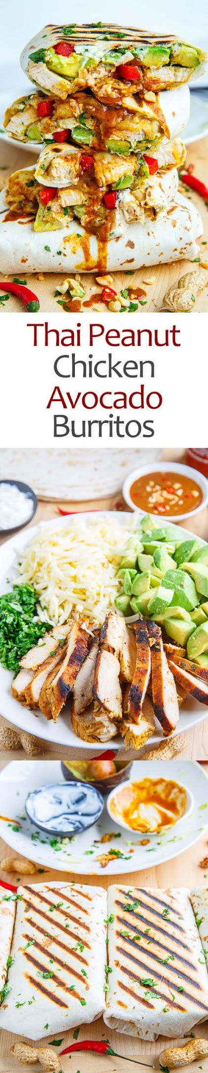 Thai Peanut Chicken Avocado Burritos Thai Peanut Chicken Avocado Burritos