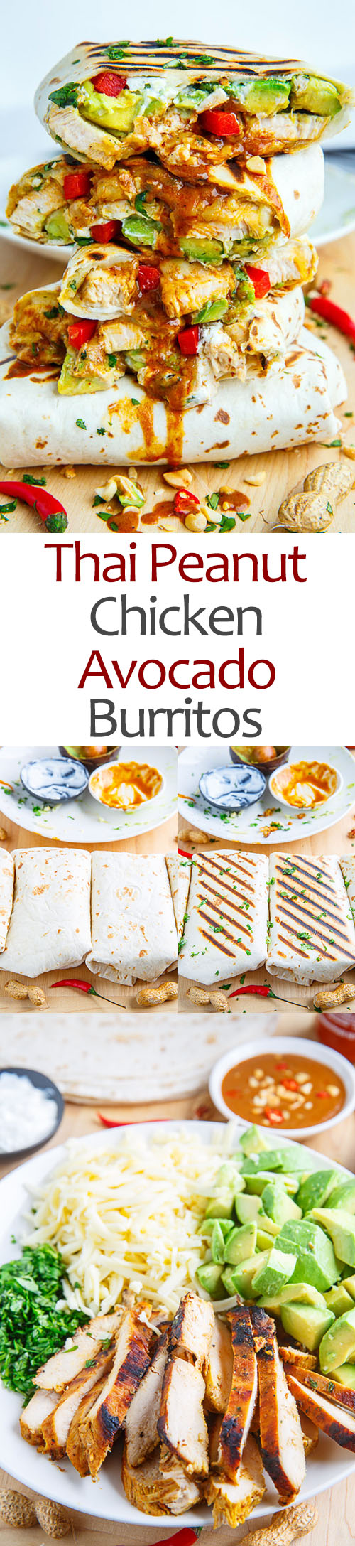 Thai Peanut Chicken Avocado Burritos Thai Peanut Chicken Avocado Burritos