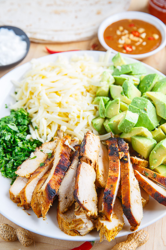 Thai Peanut Chicken Avocado Burritos Thai Peanut Chicken Avocado Burritos