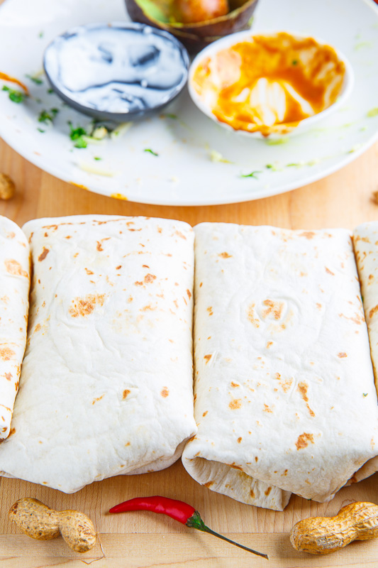 Thai Peanut Chicken Avocado Burritos Thai Peanut Chicken Avocado Burritos