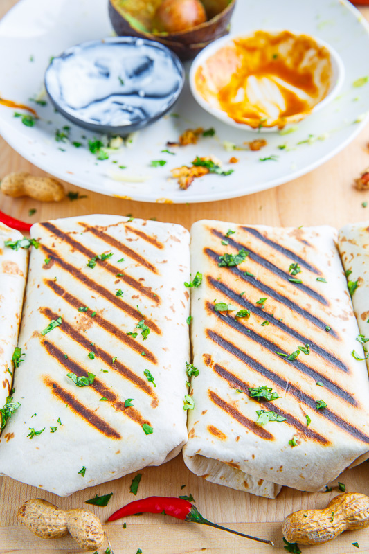 Thai Peanut Chicken Avocado Burritos Thai Peanut Chicken Avocado Burritos