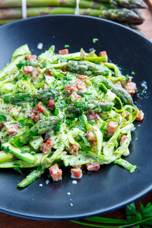 Asparagus Noodle Carbonara Asparagus Noodle Carbonara