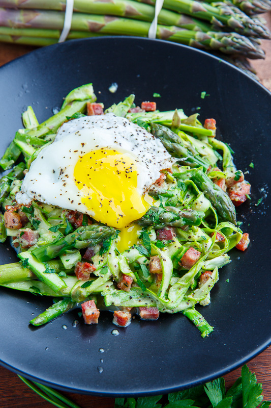 Asparagus Noodle Carbonara Asparagus Noodle Carbonara