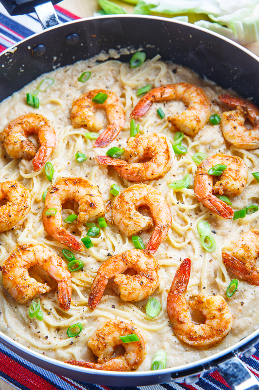 Cajun Shrimp Cauliflower Alfredo Linguini Cajun Shrimp Cauliflower Alfredo Linguini