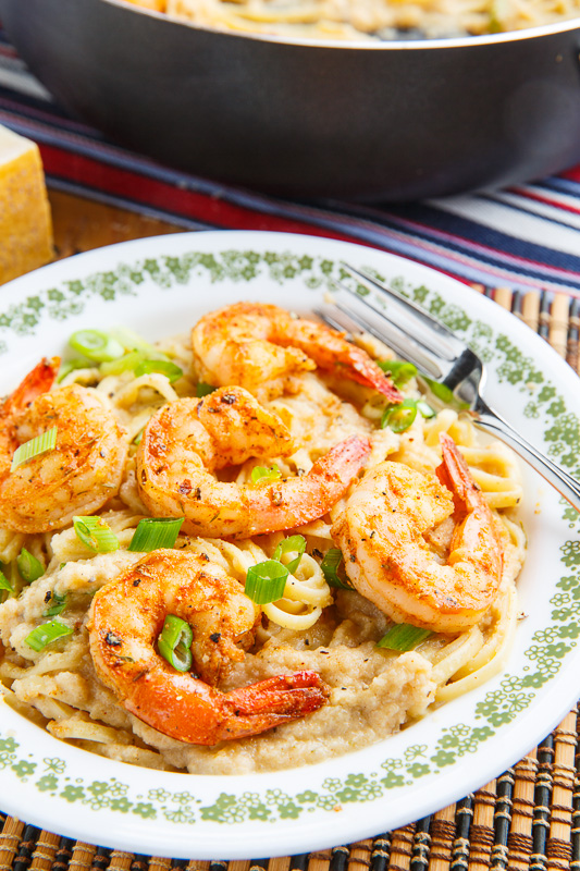 Cajun Shrimp Cauliflower Alfredo Linguini Cajun Shrimp Cauliflower Alfredo Linguini