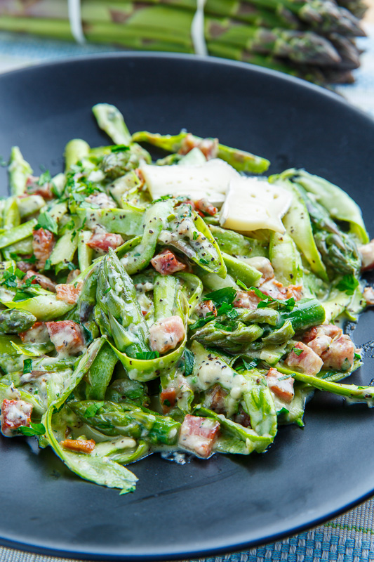 Creamy Brie Asparagus Noodle and Pancetta Carbonara Creamy Brie Asparagus Noodle and Pancetta Carbonara