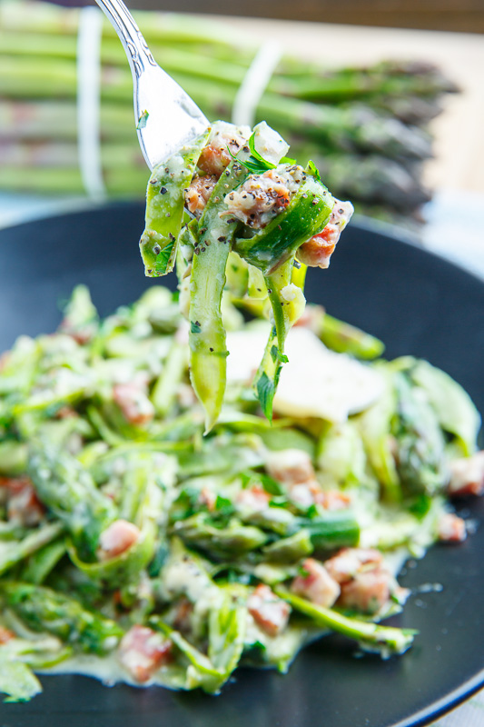 Creamy Brie Asparagus Noodle and Pancetta Carbonara Creamy Brie Asparagus Noodle and Pancetta Carbonara