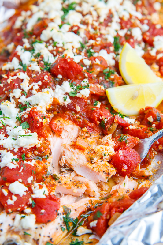 Salmon in a Tomato and Feta Sauce (aka Salmon Saganaki) Salmon in a Tomato and Feta Sauce (aka Salmon Saganaki)