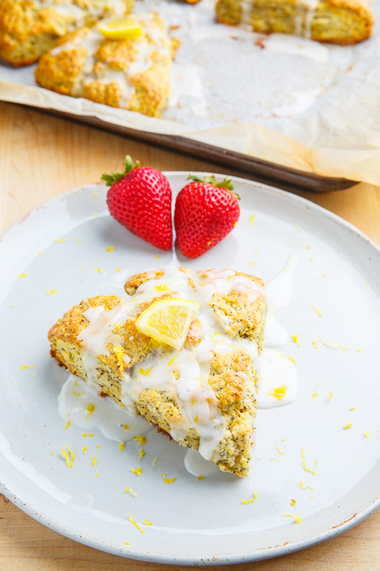 Lemon Poppy Seed Ricotta Scones with Strawberry Sauce Lemon Poppy Seed Ricotta Scones with Strawberry Sauce