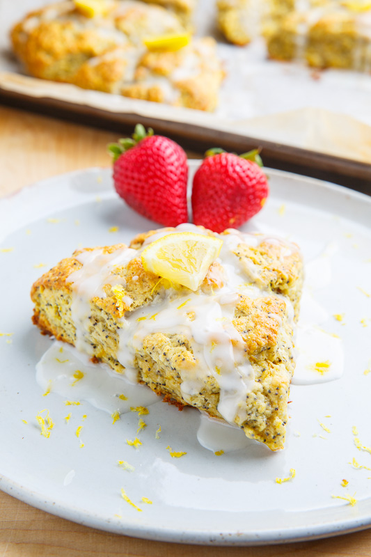 Lemon Poppy Seed Ricotta Scones with Strawberry Sauce Lemon Poppy Seed Ricotta Scones with Strawberry Sauce